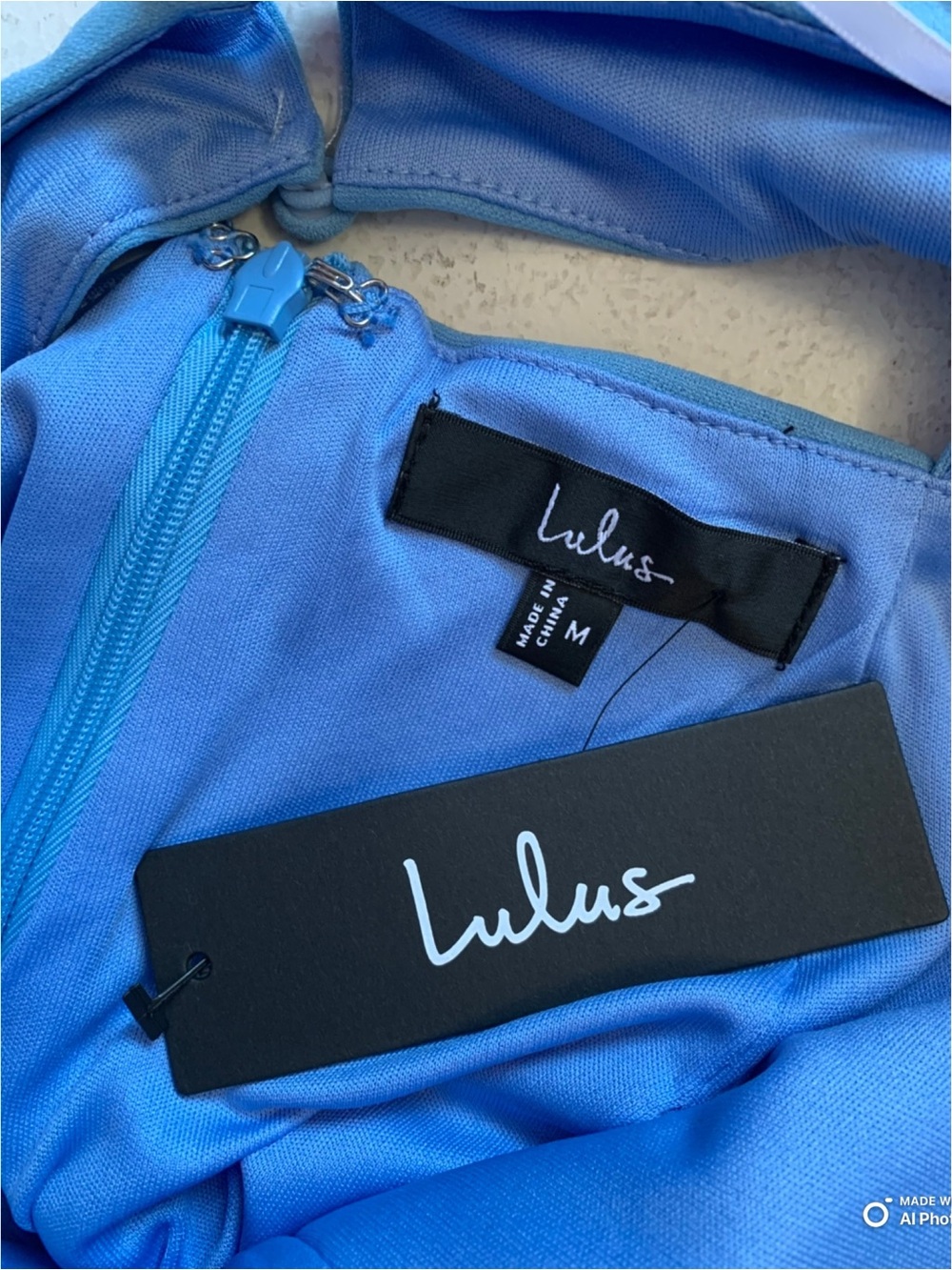 Lulus Medium Beaming Perfection Light Blue Pearl Organza Tie-Strap Mini Dress - Picture 12 of 16